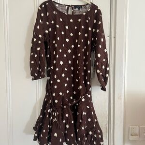1. State Kids Dress in Brown with White Dots